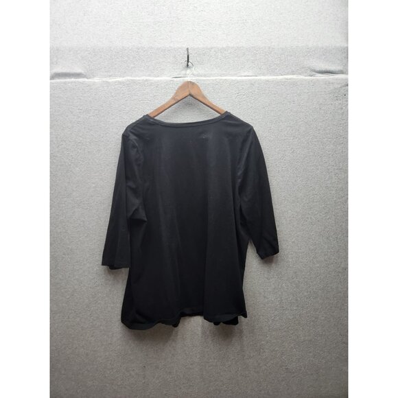 Jack o lantern Black 3/4 Sleeve Womens Top With Sequin Autumn Harvest Design By - Picture 7 of 7